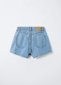 Gonna pantalone in denim di puro cotone ragazza