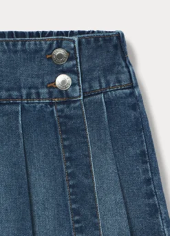 Gonna pantalone in denim di puro cotone ragazza