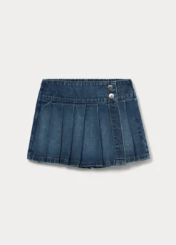 Gonna pantalone in denim di puro cotone ragazza