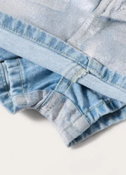 Gonna pantalone in denim di puro cotone ragazza