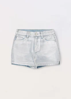 Gonna pantalone in denim di puro cotone ragazza