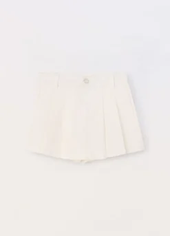 Gonna pantalone plissettata in twill ragazza