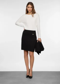 Gonna corta jacquard stretch donna