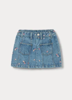 Gonna in denim di puro cotone bimba