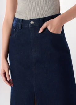 Gonna in denim di puro cotone donna