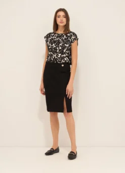 Gonna in punto Milano di viscosa stretch donna