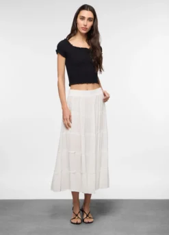 Gonna lunga a balze in pura viscosa donna