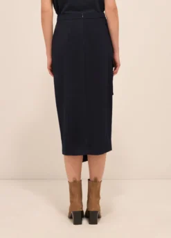 Gonna lunga a portafoglio in twill donna