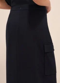 Gonna lunga a portafoglio in twill donna