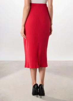 Gonna lunga in costina di cotone stretch donna