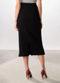 Gonna lunga in costina di cotone stretch donna