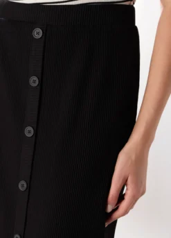 Gonna lunga in costina di cotone stretch donna