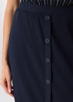 Gonna lunga in costina di cotone stretch donna