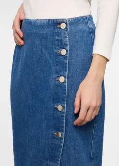 Gonna lunga in denim di puro cotone donna