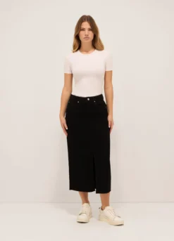 Gonna lunga in denim misto cotone donna