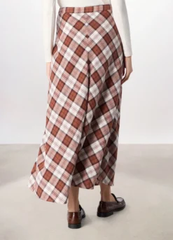 Gonna lunga in flanella di puro cotone donna