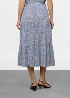 Gonna lunga in puro cotone seersucker donna