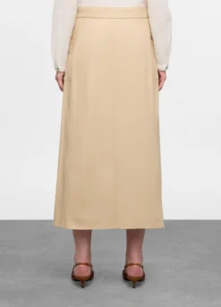 Gonna lunga in twill di cotone stretch donna