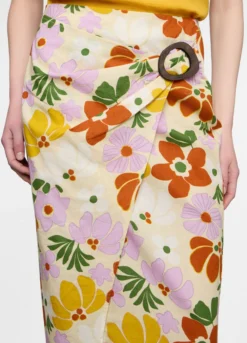 Gonna lunga misto lino donna
