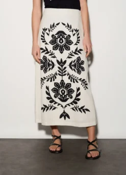 Gonna lunga misto lino donna