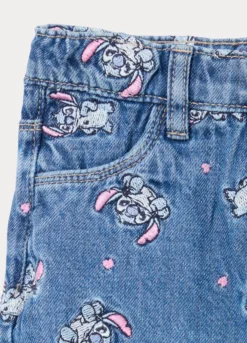 Gonna pantalone Disney fit regular in denim di puro cotone bimba