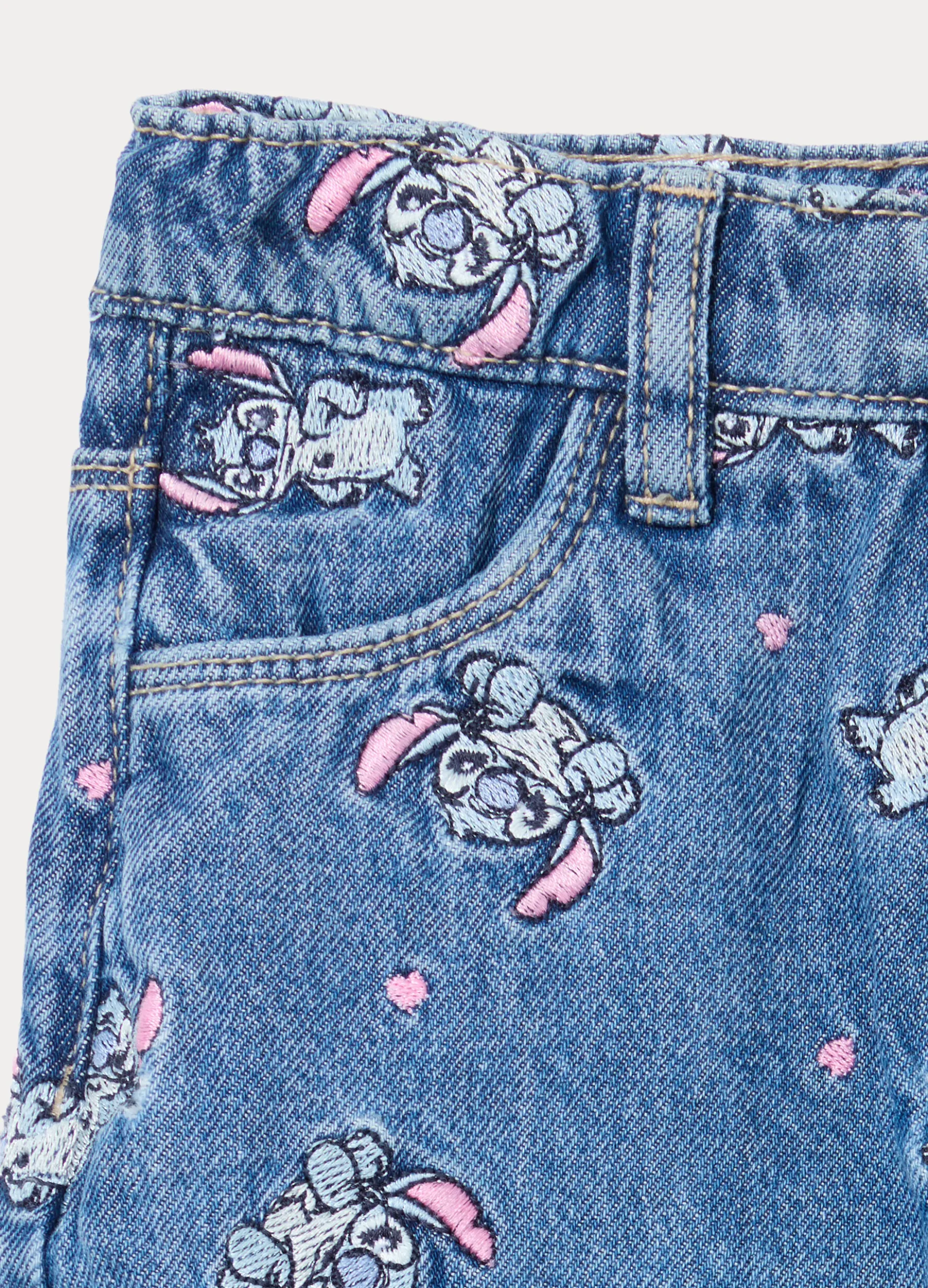 Gonna pantalone Disney fit regular in denim di puro cotone bimba