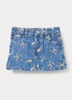 Gonna pantalone Disney fit regular in denim di puro cotone bimba