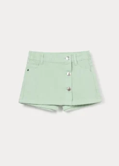 Gonna pantalone in denim di puro cotone bambina