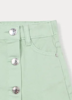 Gonna pantalone in denim di puro cotone bambina