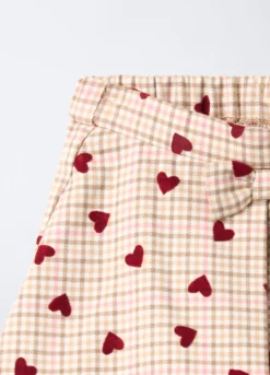 Gonna-pantalone in flanella misto viscosa bimba