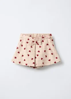 Gonna-pantalone in flanella misto viscosa bimba