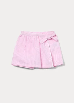 Gonna-pantalone in puro cotone seersucker bimba