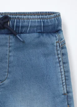 Jeans cargo pullo on in denim mercerizzato bambino