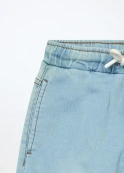 Jeans cargo pullo on in denim mercerizzato bambino