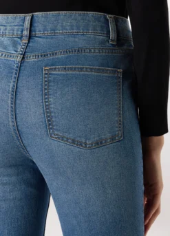 Jeans cropped flare fit in denim stretch donna