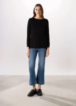 Jeans cropped flare fit in denim stretch donna