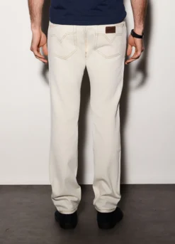 Jeans regular fit in denim di cotone e canapa uomo