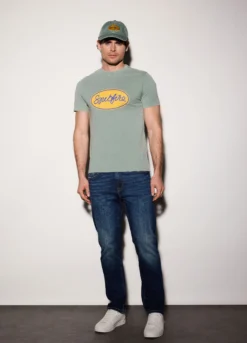 Jeans regular fit in denim di cotone uomo