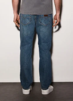 Jeans regular fit in denim di cotone uomo