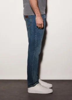 Jeans regular fit in denim di cotone uomo
