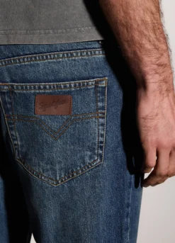 Jeans regular fit in denim di cotone uomo