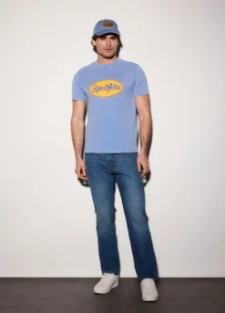 Jeans regular fit in denim di cotone uomo