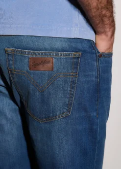 Jeans regular fit in denim di cotone uomo