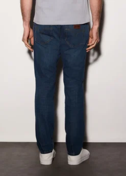 Jeans regular fit in denim di cotone uomo