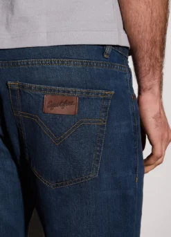 Jeans regular fit in denim di cotone uomo
