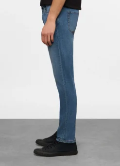 Jeans skinny fit in denim di cotone stretch uomo