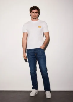 Jeans slim fit in denim di cotone elasticizzato uomo