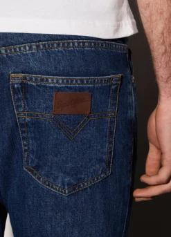 Jeans slim fit in denim di cotone elasticizzato uomo