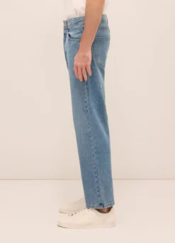 Jeans 5 tasche baggy fit in denim di cotone uomo