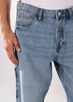 Jeans 5 tasche baggy in cotone uomo